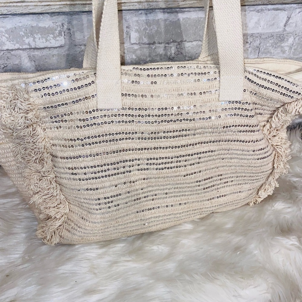 Sequin hobo tote bag